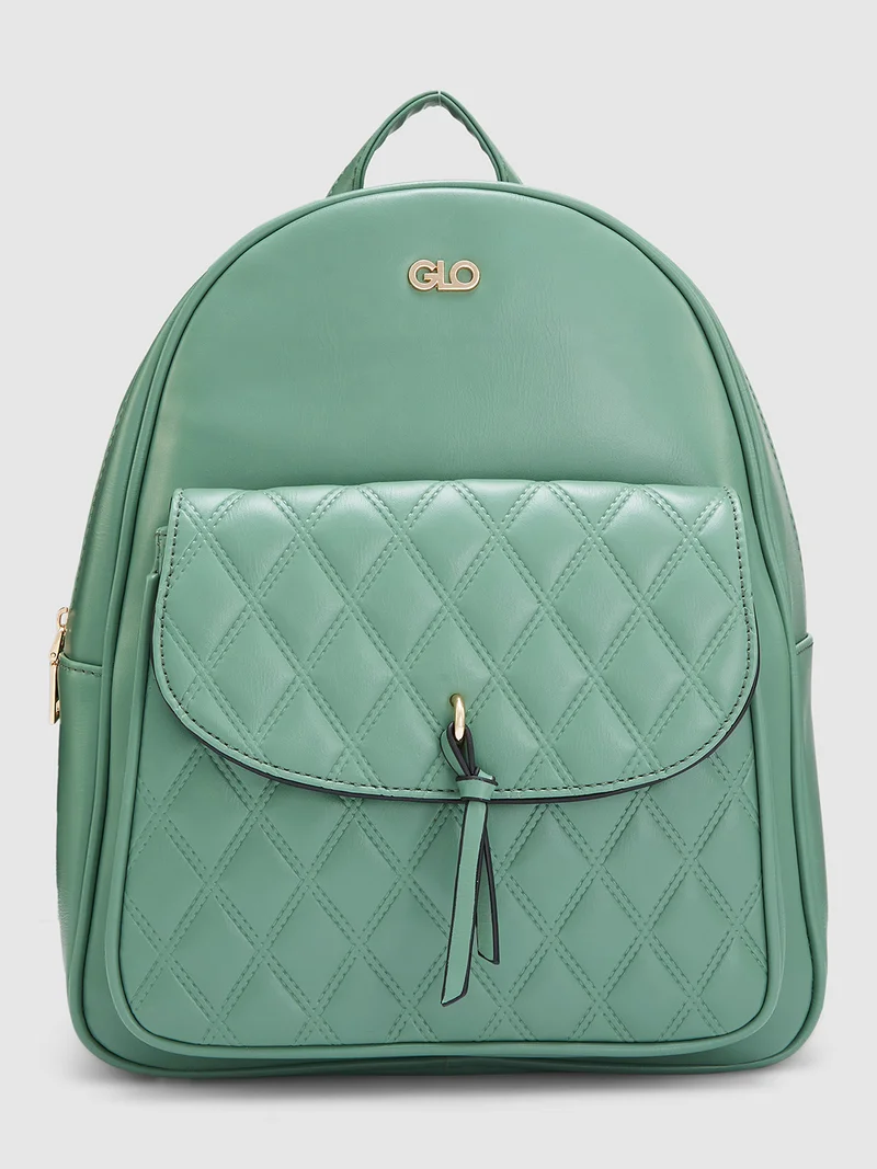 globus Globus Women Sage Green Textured Smart Casual Backpack